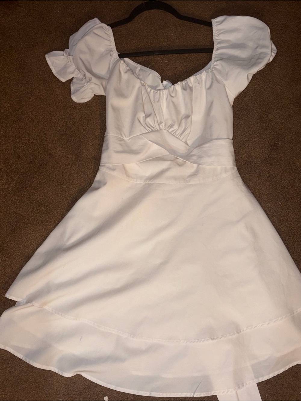 White Puff Sleeve Dress - Classic Party Dress
